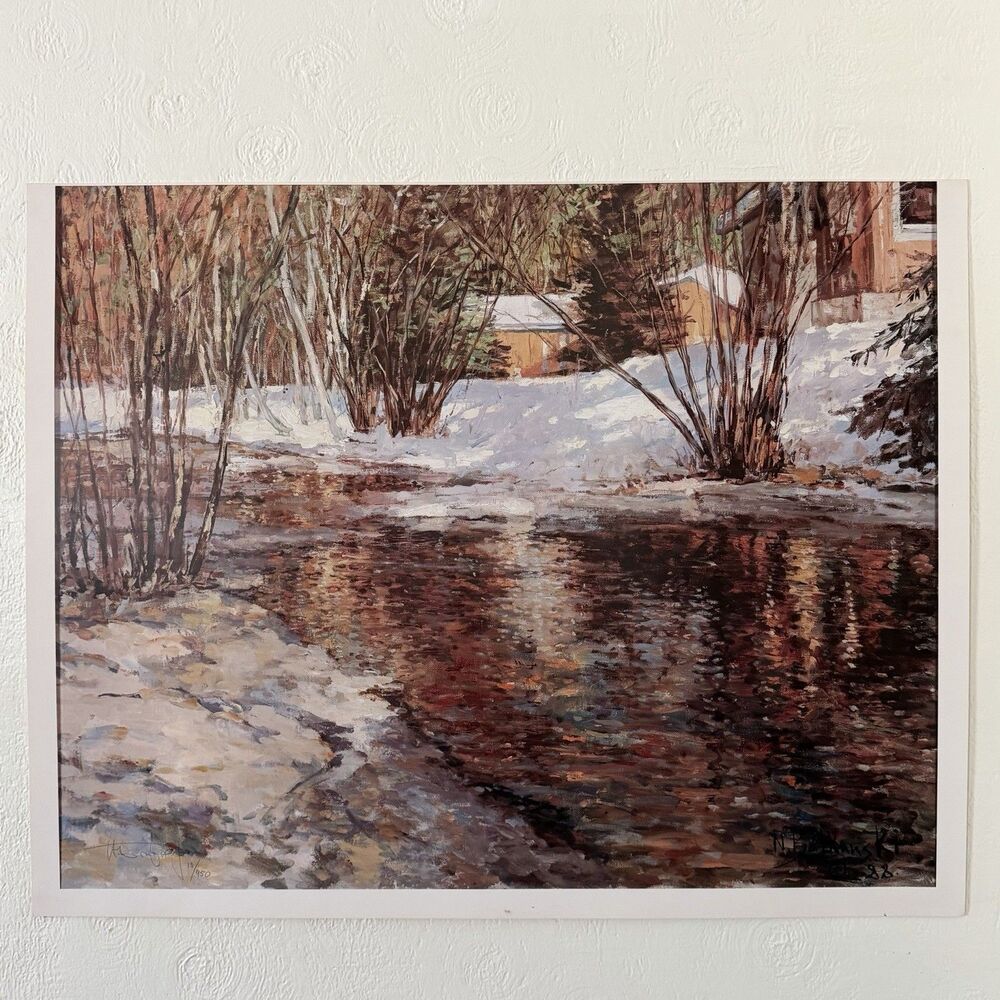 Nikolo Balkanski Hand Signed Numbered Art Print 13/950 Landscape Winter 25.5x32”